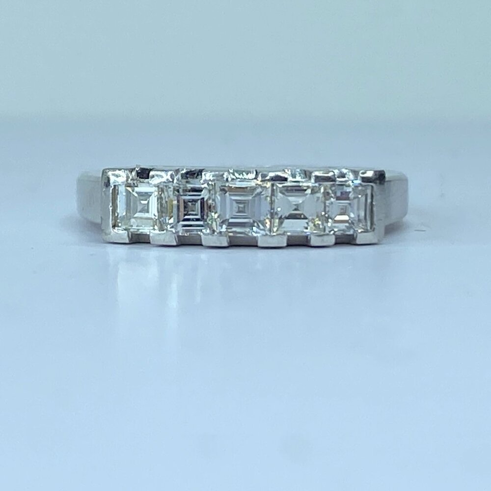 GIA certified Appraised $5,725 Platinum 1.01ct F/VS1 Asscher diamond band JR669